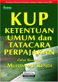 Image of KUP ketentuan umum dan tatacara perpajakan