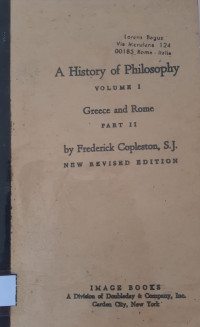 Image of A History of Philosophy volume 1