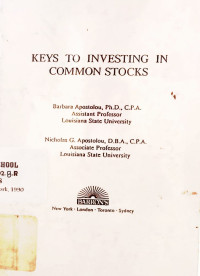 Image of Keys To Investing in Common Stocks